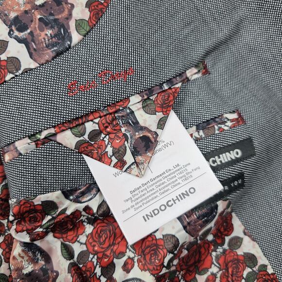 Indochino Blazer Mens 46 Gray Newbury Skull Lining Wool Jacket Timeless Classic - Picture 4 of 16